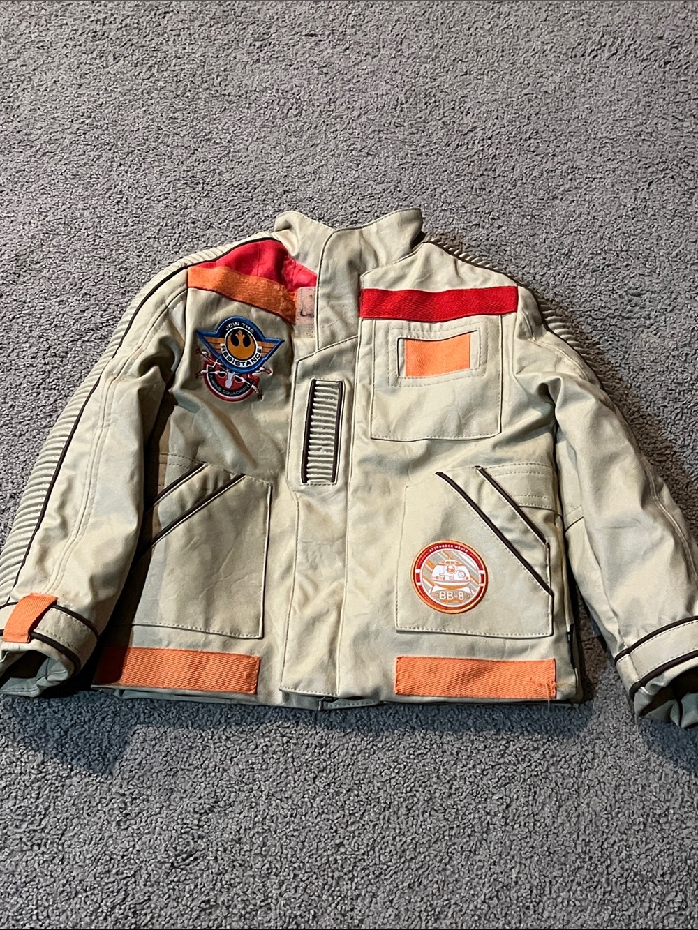 Star Wars Star Wars X-wing Squadron Resistance Faux Tan leather jacket Size 2T